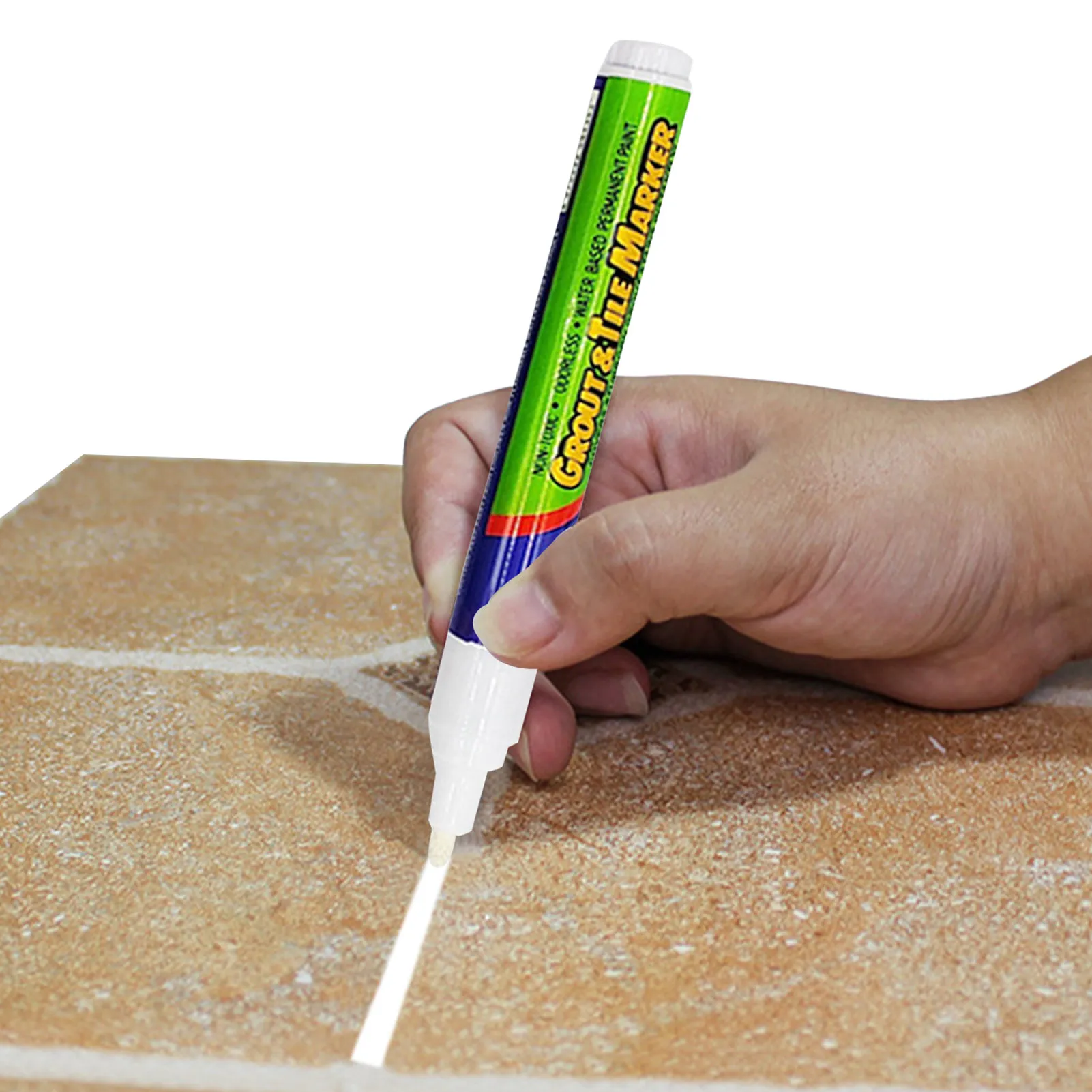 Tile Marker Wall Filler Grout Pen Floor Seam Restorer Pen Gap Repair Marker White Paint Pencil for Bathroom Kitchen Living Room