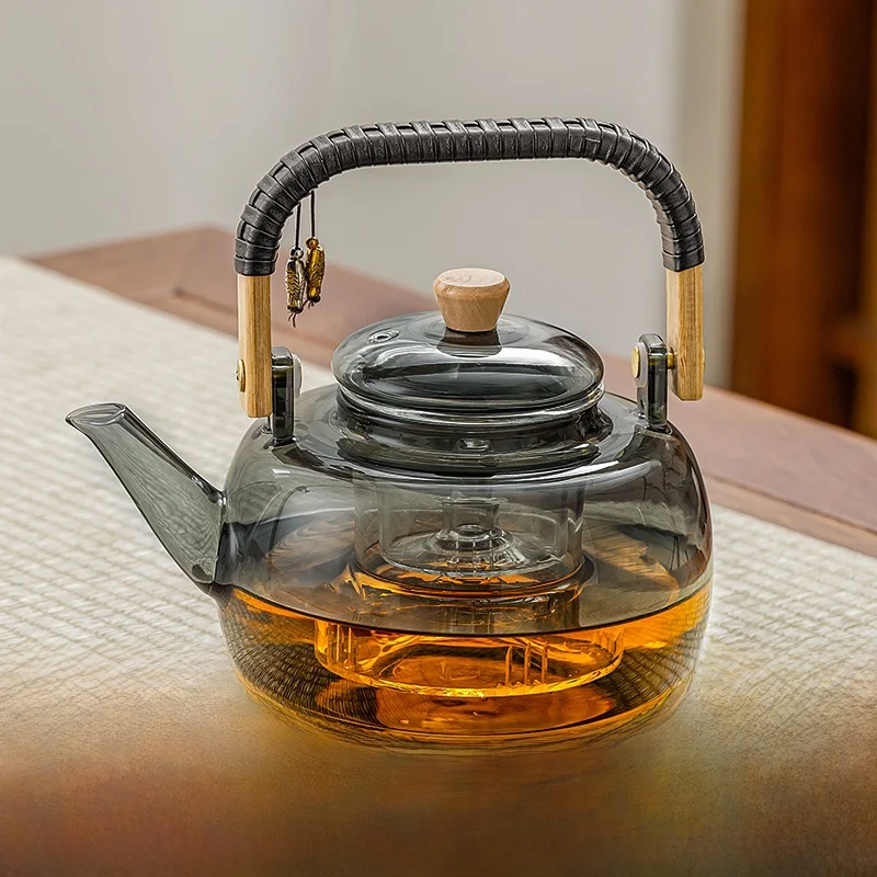 New 2024 Glass Tea Kettle High Temperature Resistant Stove Top  Cerc Range Cooker Tea Brewing Health Care Utensils