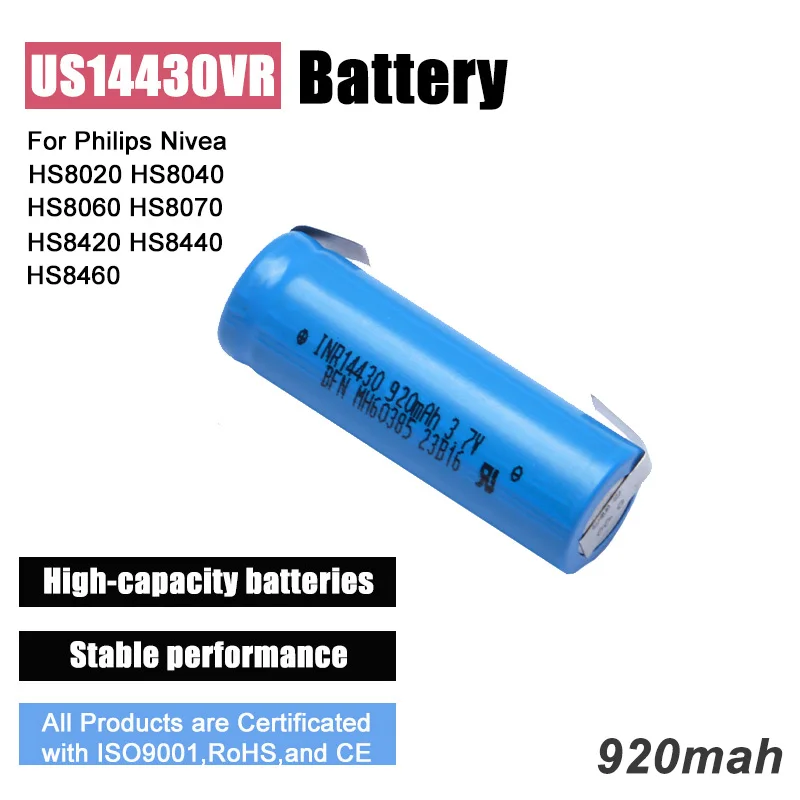 920mAh 3.7v shaver Battery For Philips Nivea HS8020 HS8040 HS8060 HS8070 HS8420 HS8440 HS8460