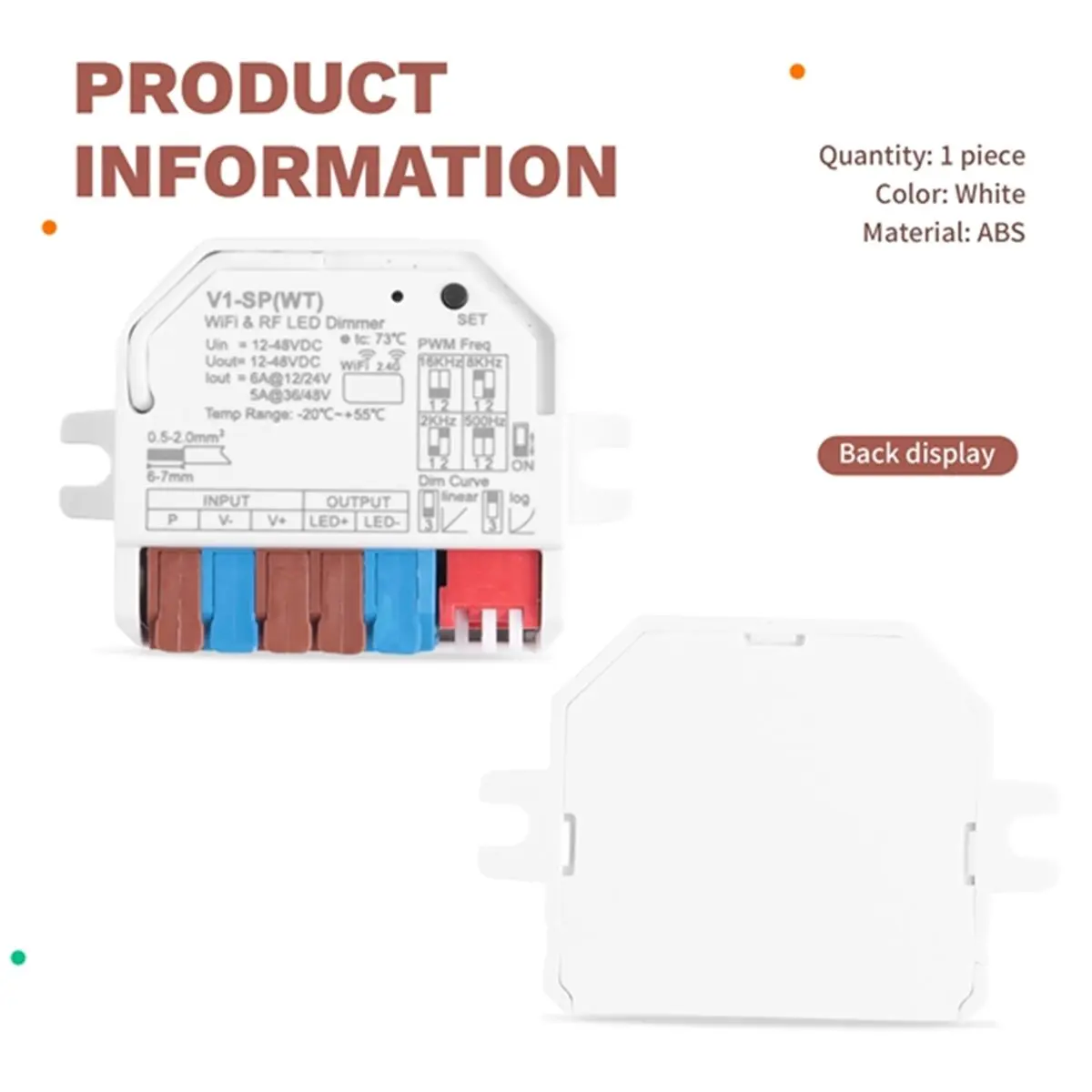 A10R V1-SP 투야 스마트 클라우드 WiFi 디밍 푸시 LED 컨트롤러 단일 채널 정전압 밝기 조절