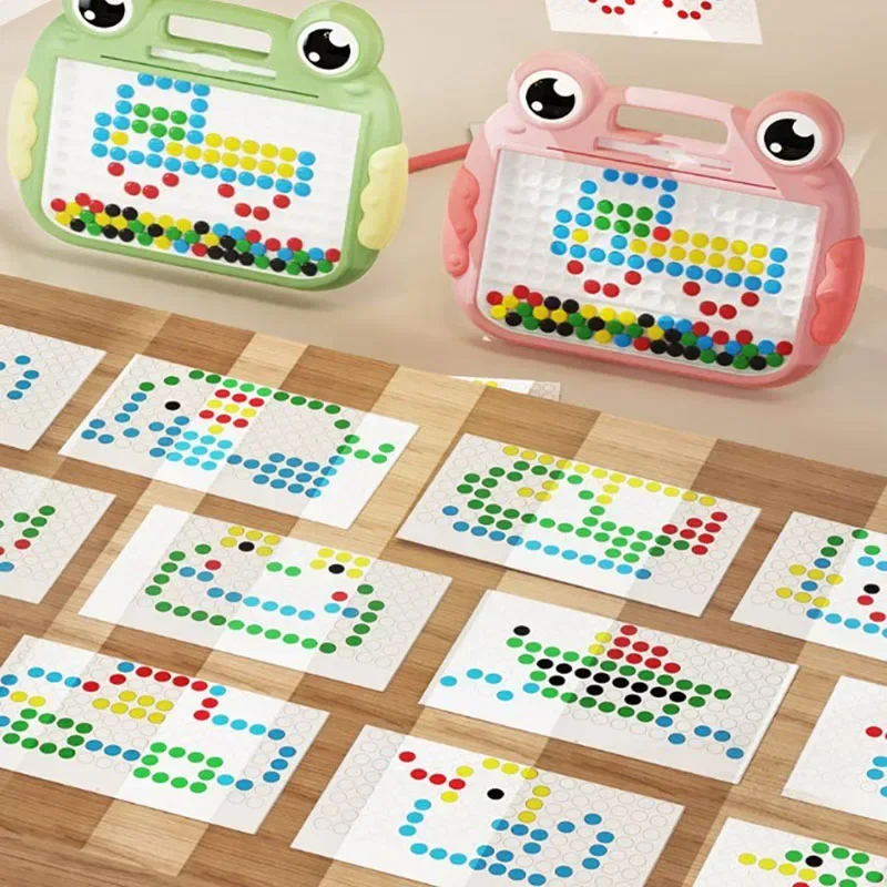 Children Magnetic Drawing Board Toy For Kids Doodle Board with Magnet Beads and Pen Cute Frog Montessori Toys Gift 3