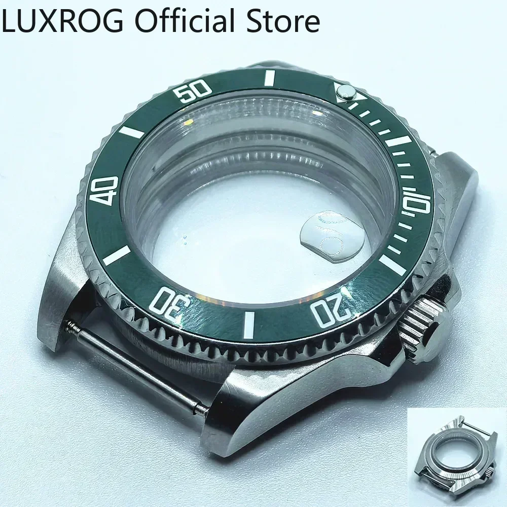 Stainless Steel 40MM Black Blue Ceramic Insert Watch Case