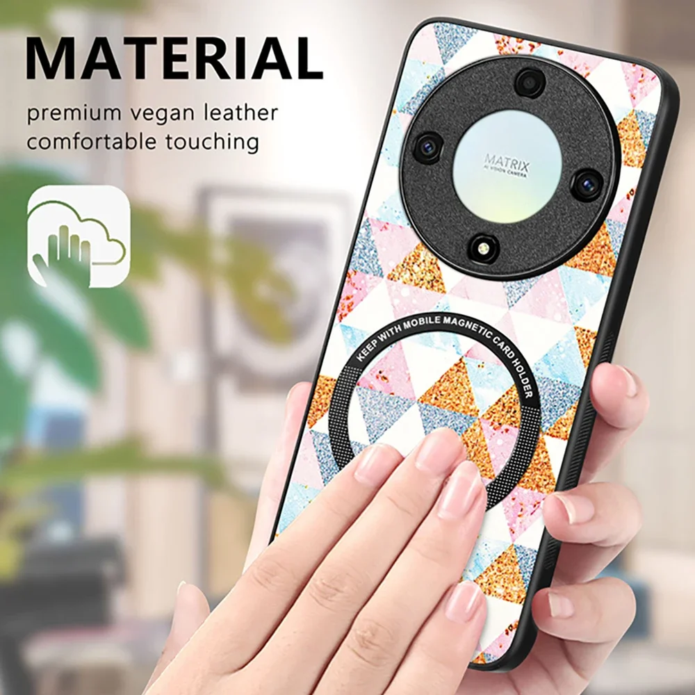 

Magic5 Lite 4 Pro 5G Magsafe Case For Huawei Honor 90 Lite Luxury Armor Leather Back Cover Honor 50 SE 80 70 Pro Plus 90 Funda