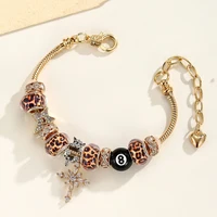 Nouveau noir No.8 boule léopard coeur étoile croix Bracelet collier Unique à la mode doux polyvalent personnalisé bijoux cadeau 3