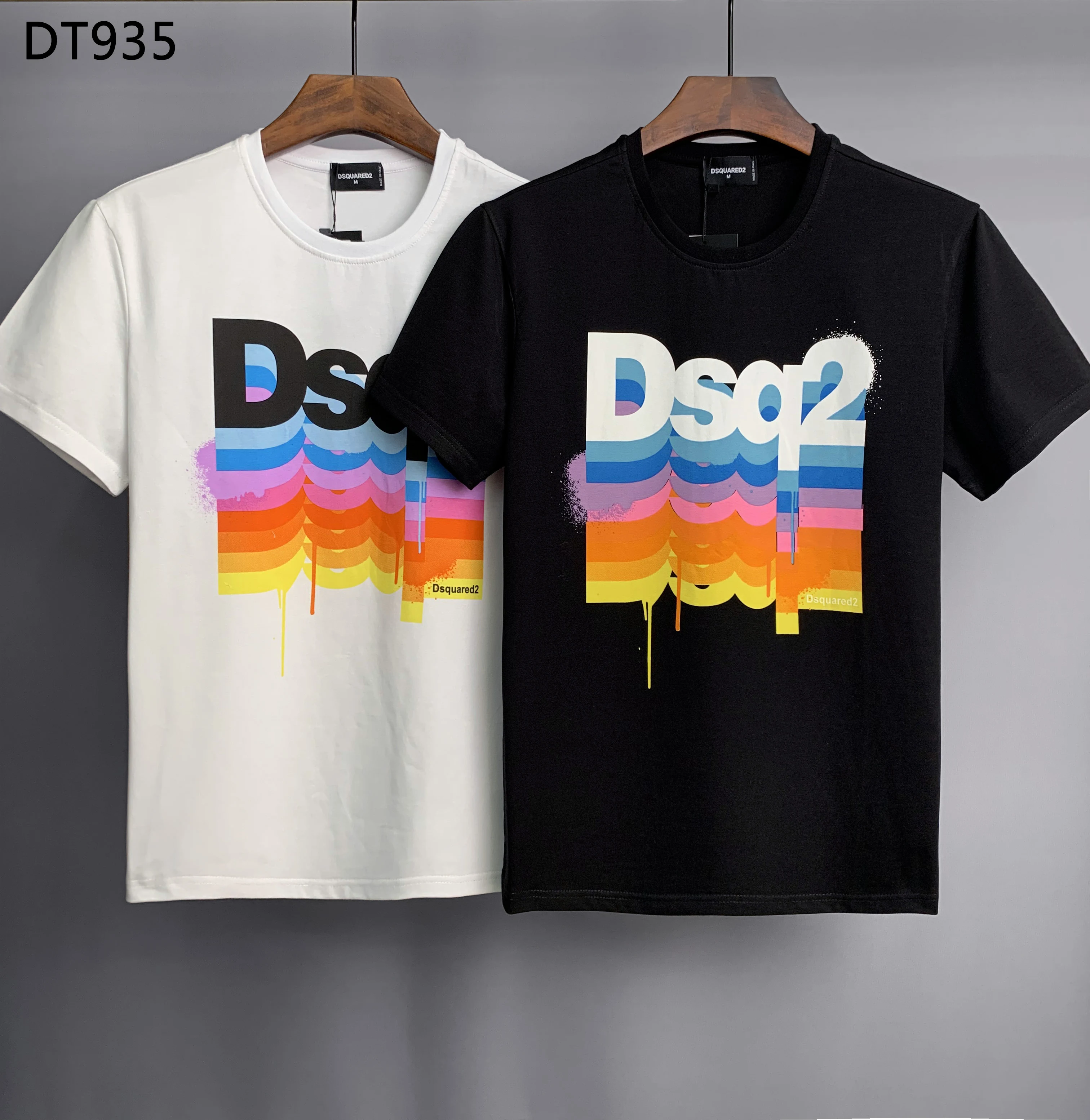 Футболка Dsquared2 унисекс Модная хлопковая с коротким рукавом и круглым вырезом для