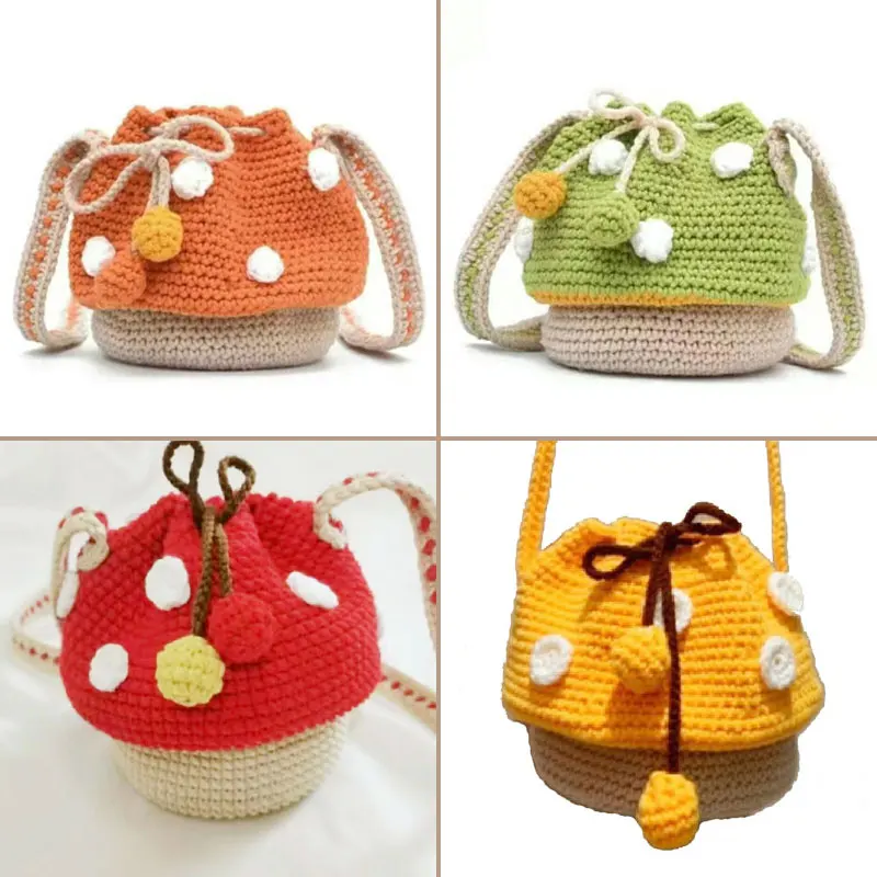 

Женская модная вязаная цветная сумка через плечо в виде гриба, сумки через плечо, Женский Повседневный мини-кошелек, сумка на плечо