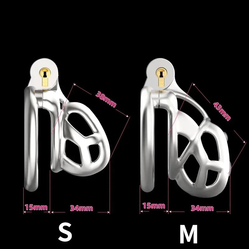 Stainless Steel Male Chastity Cage Cock Cobra Mamba Penis Ring Chastity Belt BDSM Erotic Urethral Lock Double-Arc Ring Sex Toy penis chastity cage chastity lock sex toy chastity cage accessory penis cock ring