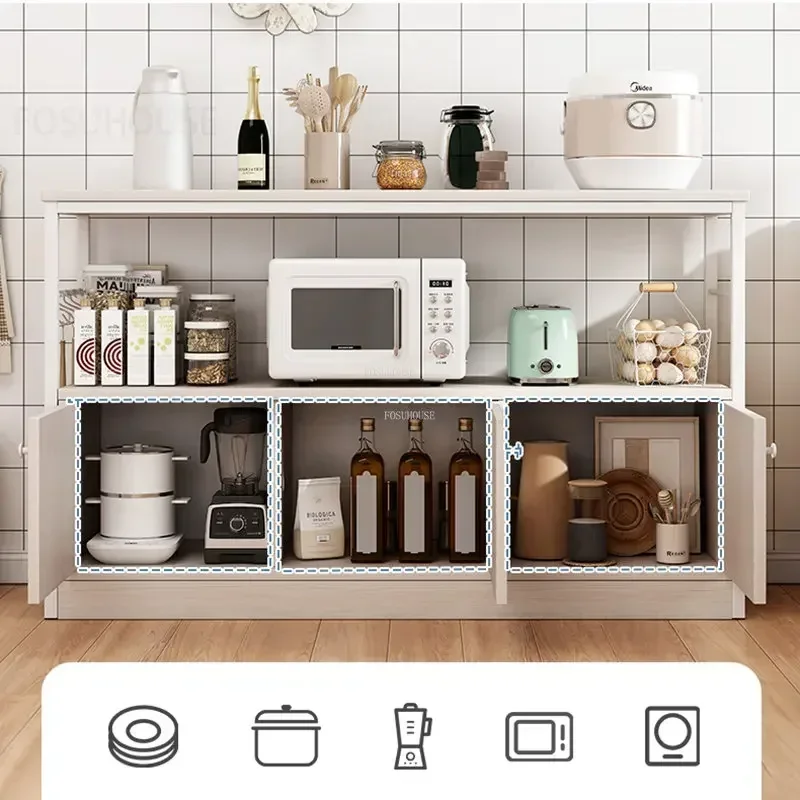 Nordic Multi-layer Kitchen Cabinets Modern Kitchen Furniture Home living room Storage Cabinet with Door Wooden Storag Rack W 5
