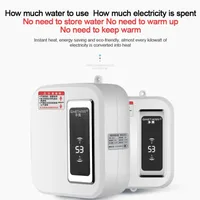3500W Mini chauffe-eau électrique instantané salle de bains cuisine chauffe-eau sans réservoir robinet affichage de la température robinet ensemble de douche 5