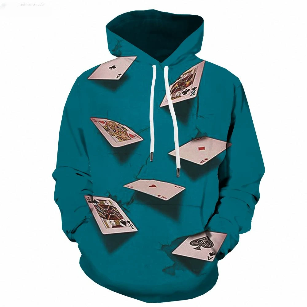 Top 3d Hoodie Poker Sweatshirt Men 3d Printed Black Hoodie Men and Women Hip-hop Spring and Autumn