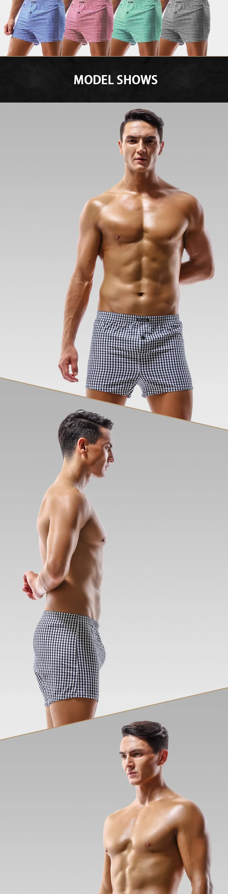 Cotton Boxer Shorts - Men's Loose Cotton Boxers Breathable Pajama Shorts