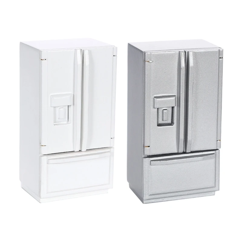 1:12 Dollhouse Miniature Fridge Model Furniture Scaled Refrigerator Simulation Freezer Drink Bar Dollhouse Accessories
