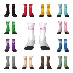 Personalized Custom Photo Logo Dress Socks Mens Womens Warm Fashion Customized DIY Print Crew Socks