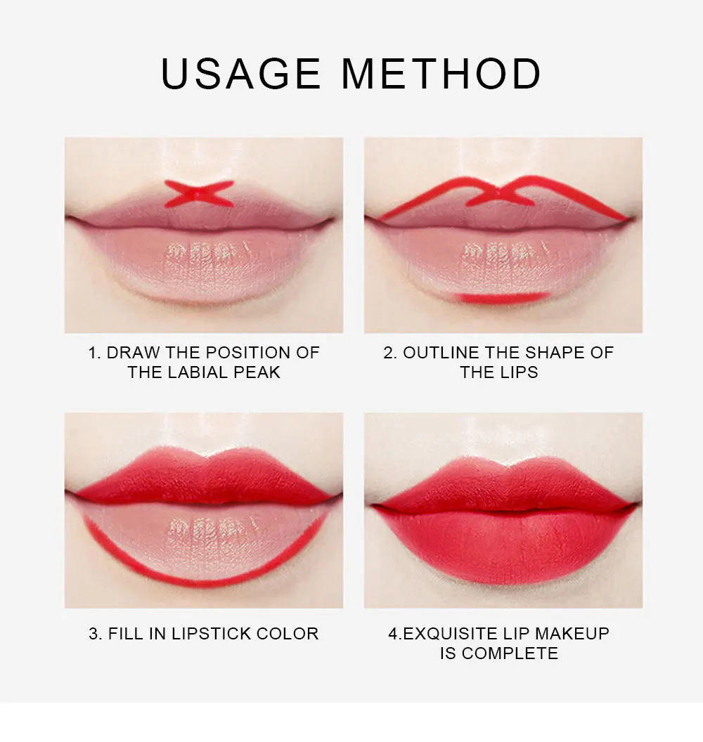 Matte Lip Liner Pen Rotating Design Single Lip Crayon Long-Lasting Smudge-Proof Finish
