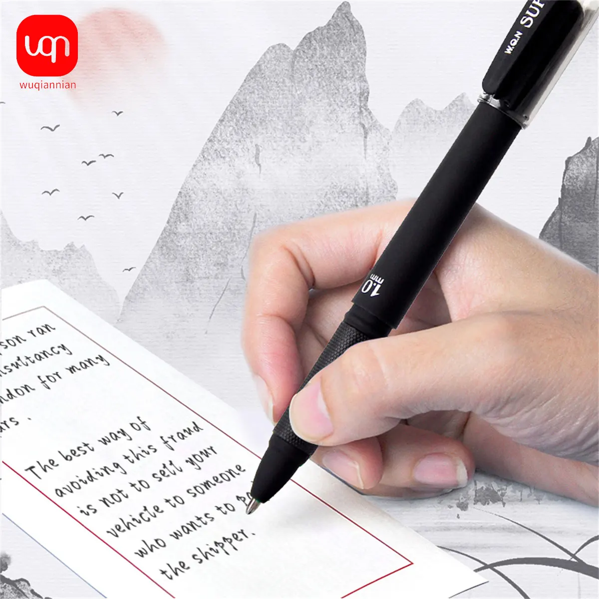 gel pen high capacity black ink 1.0mm high quality very good writing gel ink pen office and school gel pen supplies 2