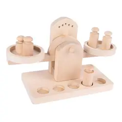 Wooden Scale Balance with Scales Balance Weights Hands math Manipulatives Math Balance Scale for Kids for Girls Boys