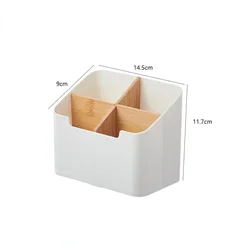 Multipurpose Remote Control Organizer and Desktop Storage Box (White-4grids)
