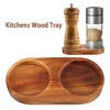 Kitchen Storage Holder Salt and Pepper Mill Tray Multipurpose Wood Tray bracket Pepper Mill Holder Salt Grinder Base Accessories 1