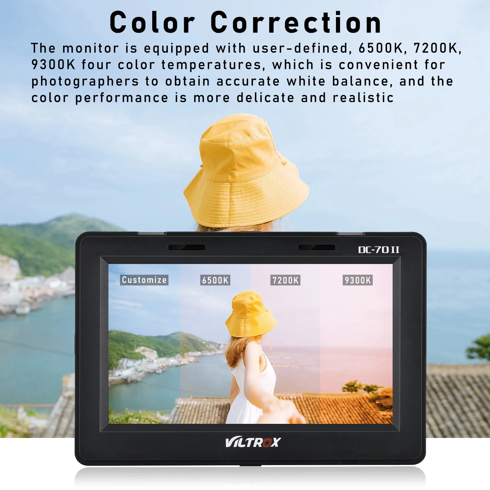 Viltrox DC-70 II 7 inch HD Camera Video Monitor 4K Monitor on Camera DSLR Field Display Screen 1024*600 IPS for