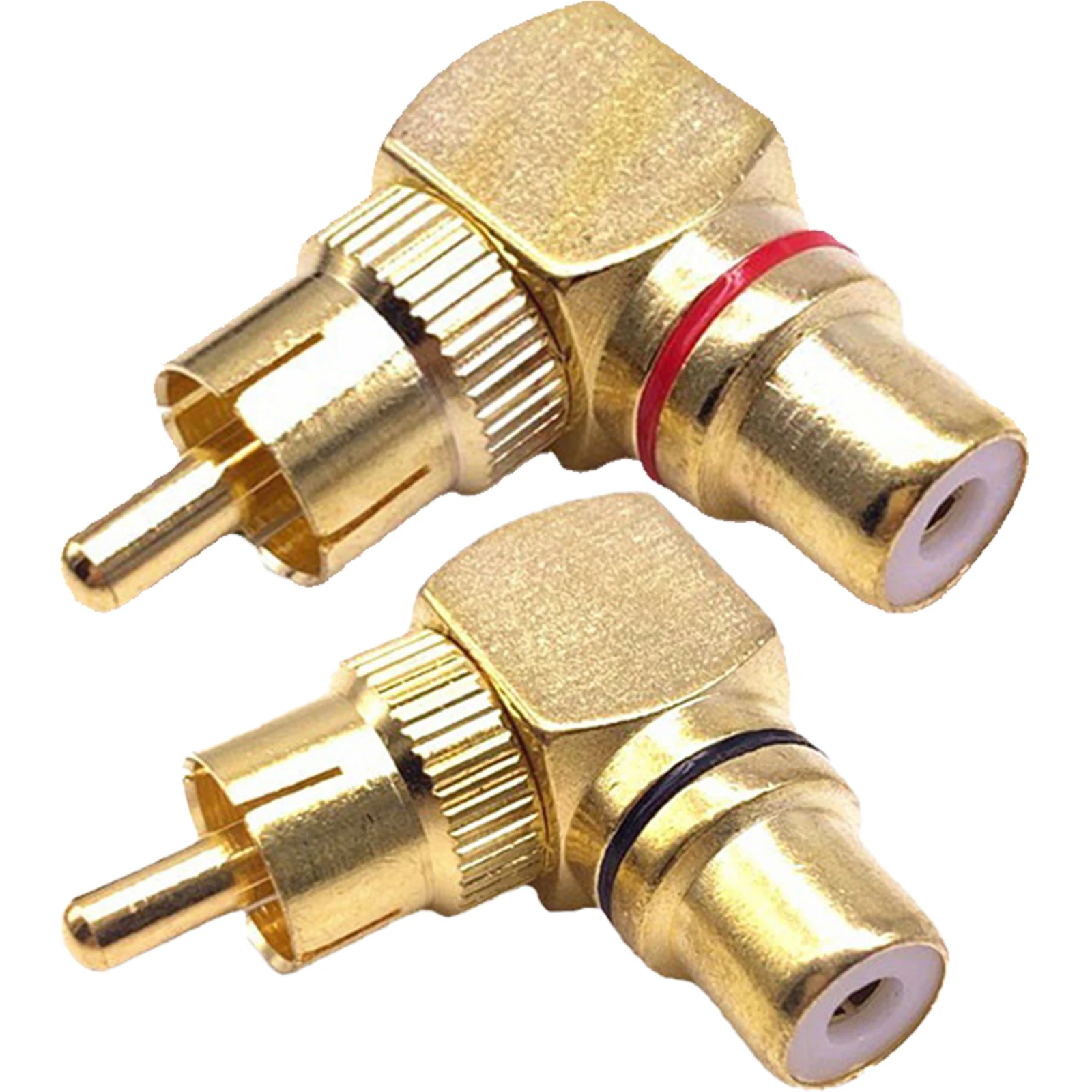 

2022 Brand New Audio Equipment Audio Plug RCA Converter 2Pcs All -Copper Conversion Plug L-Type Male To Female