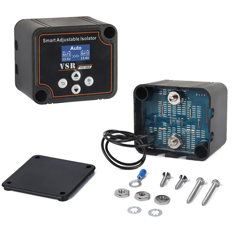 3/5/7m Adjustable Voltage Dual Battery Isolator 12V 140Amp VSR for Lithium & Lead-Acid Battery Car Accessories battery isolator