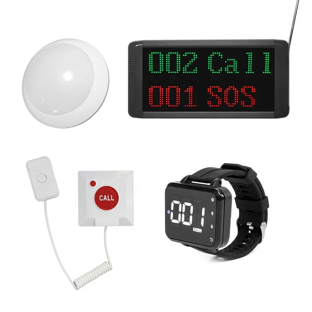 

Wireless Medical Call System Pager Call Button and Receiver Nurse Call Alert Patient Help System for Home Care/Hospital
