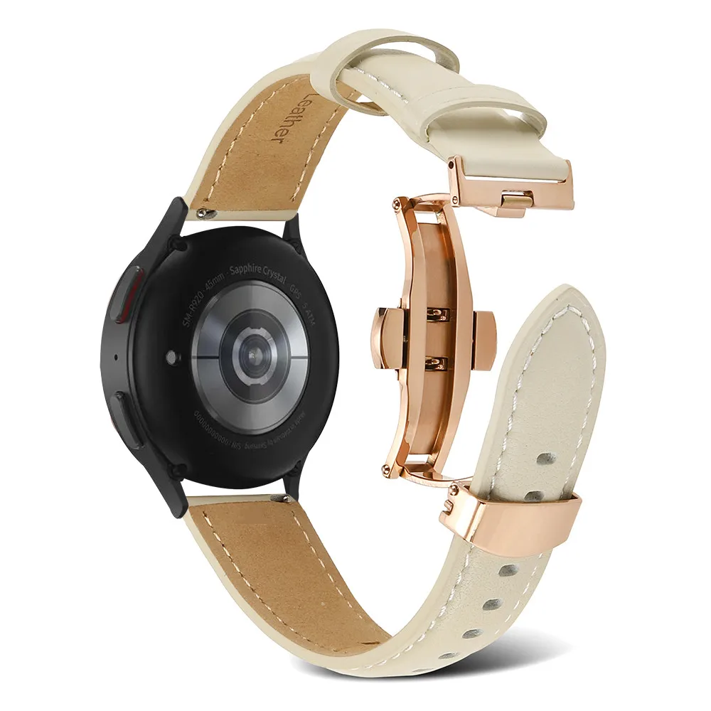 Genuine Leather Strap For Samsung Galaxy Watch 6/5/4 40mm 44mm Wristband Galaxy Watch 5pro 45mm/Classic 47mm 43mm 46mm 42mm belt