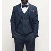 2023 Navy Blue Wool Tweed Male Suit for Winter Herringbone Groomsmen Wedding Tuxedos Formal Prom Party Men Clothes 3 Pieces 1