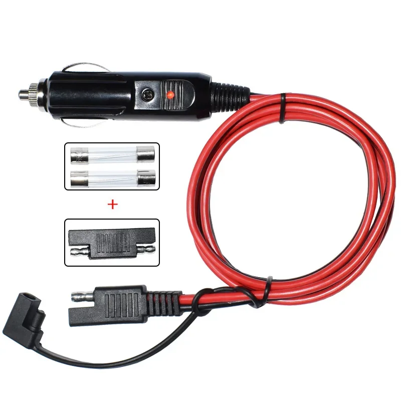 Rallonge Allume-Cigare 12V Double Prise Avec Interrupteur – 1 Mètre, Câble 16AWG Et Fusible 15A – Idéal Voiture, Moto, Bateau