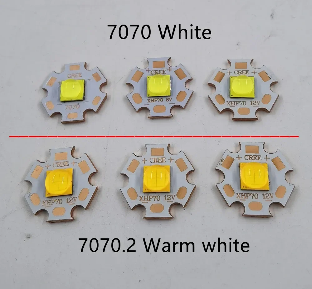 7070 20W 3V6V12V Led 교체 Cree XHP70.2 XHP50.2 다이오드 이미 터 쿨 웜 화이트 블루 손전등 램프 자전거 헤드 오토바이