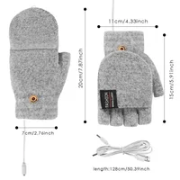 Electric Heated Winter Gloves Mittens Heater Rechargeable USB Reusable Winter Warm Heating Laptop For Women Men Sports Skiing 1