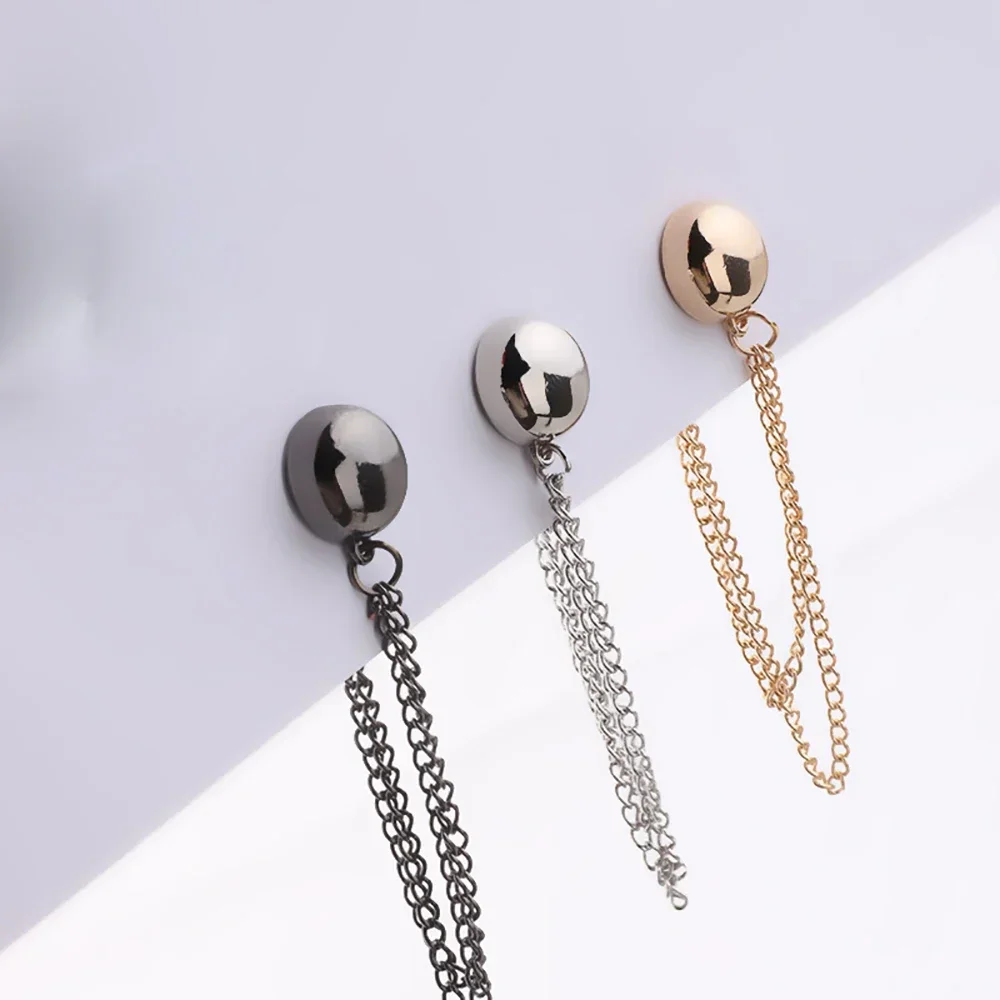 Multi-Function Magnetic Clothing Clip Chain Metal Buttons Clip Clothes Scarf Trouser Legs Cuff Fixing Magnet Pin Decor 1Pc