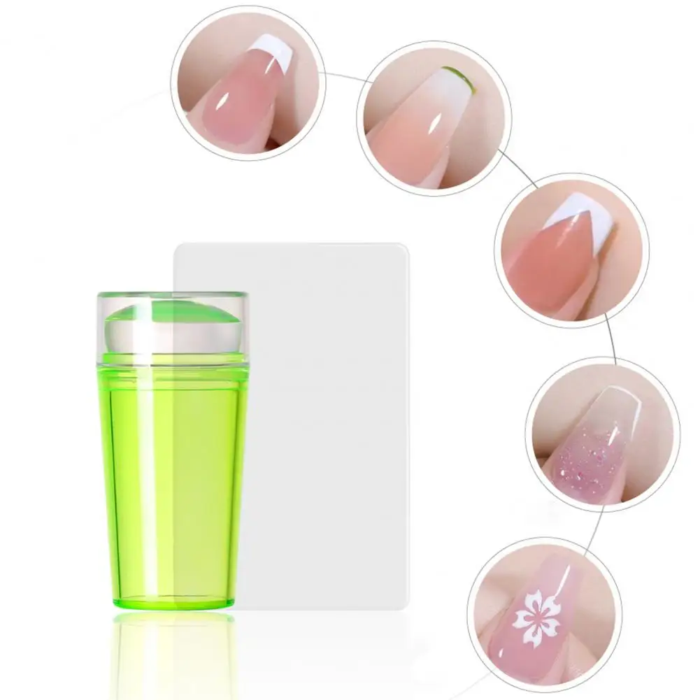 1 Set Nail Art Stamp Useful Simple Operation Nail Stamper French Tip Silicone Stamper Tool Female Supply
