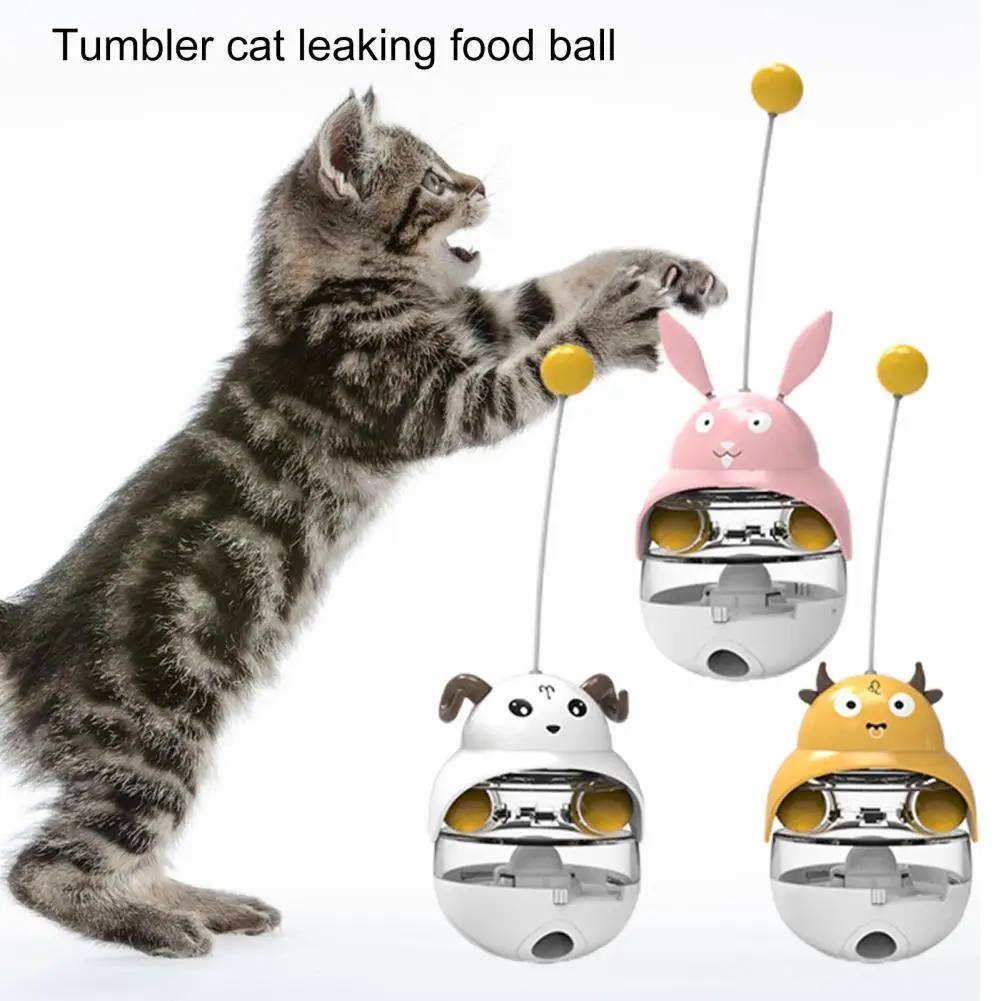 Cat Treat Dispenser Toy Funny Cat Tumbler Toy Cat Food Treat Toy Pets Slow Feeder Cat Food Ball Aumenta Iq 360 Gradi
