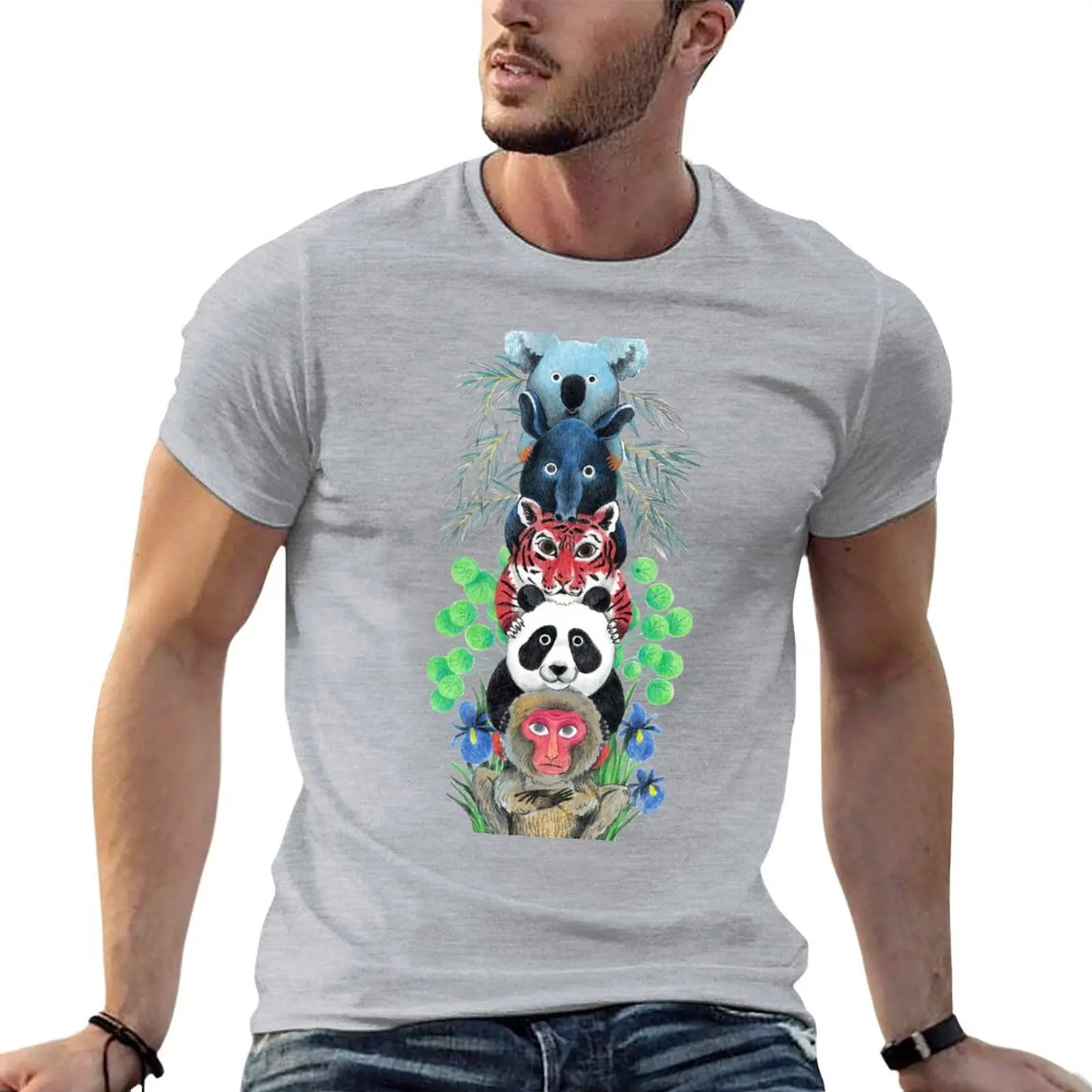 Totem T-shirt oversizeds boys whites men workout shirt