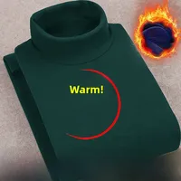 Men's Faion Double-Faced Fce Long Sve f-High Collar Thermal Underwear Korean Sle Breathable Warm Autumn Clothes