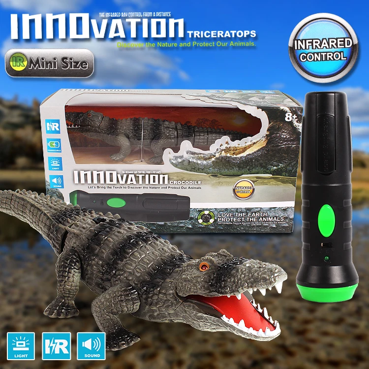 New Lighting Infrared RC Crocodile Simulative Remote Control Animal ElectricToy with Sound Funny Terrifying Christmas Kids Gift 6