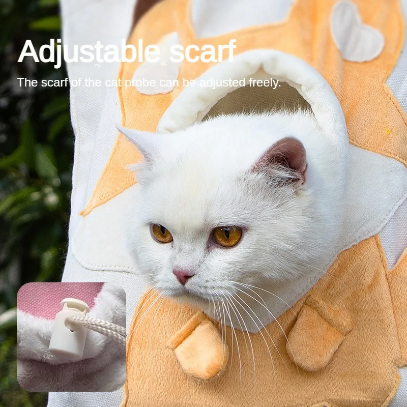 Pet Go Bag Cat Dog Carrier Bags Outgoing Travel Pets Handbag Portable Canvas Single Shoulder Cute Bear Bag for Small Dogs Cats
