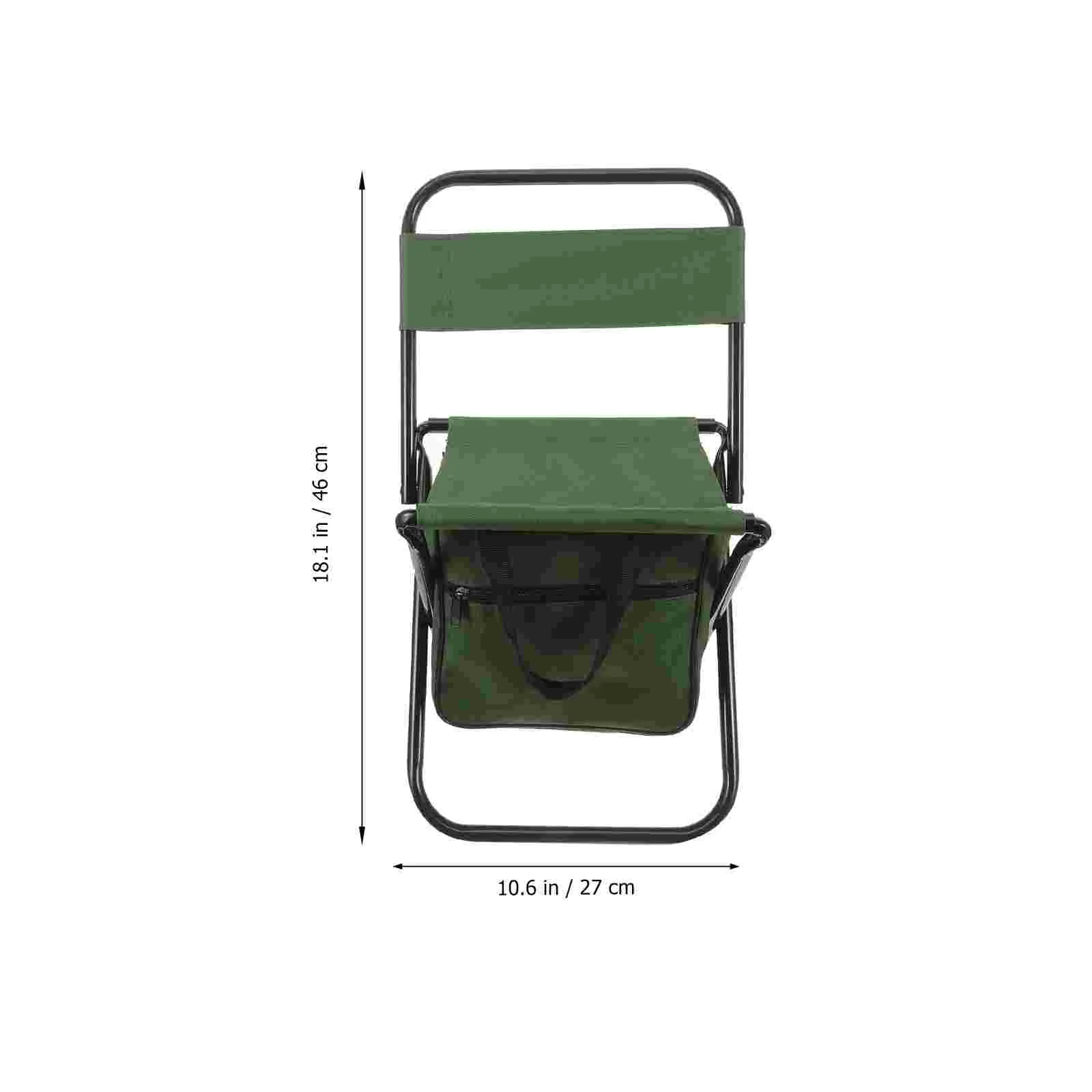 Ergonomic Chairs Outdoor Folding Storage Bag Stool Backrest Green Fishing for outside Camping