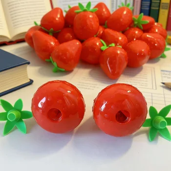 Set da 15 pezzi con stili assortiti, temperamatite a forma di fragola per studenti, design simpatico a cartoni animati, alto valore estetico, temperamatite manuale a foro singolo