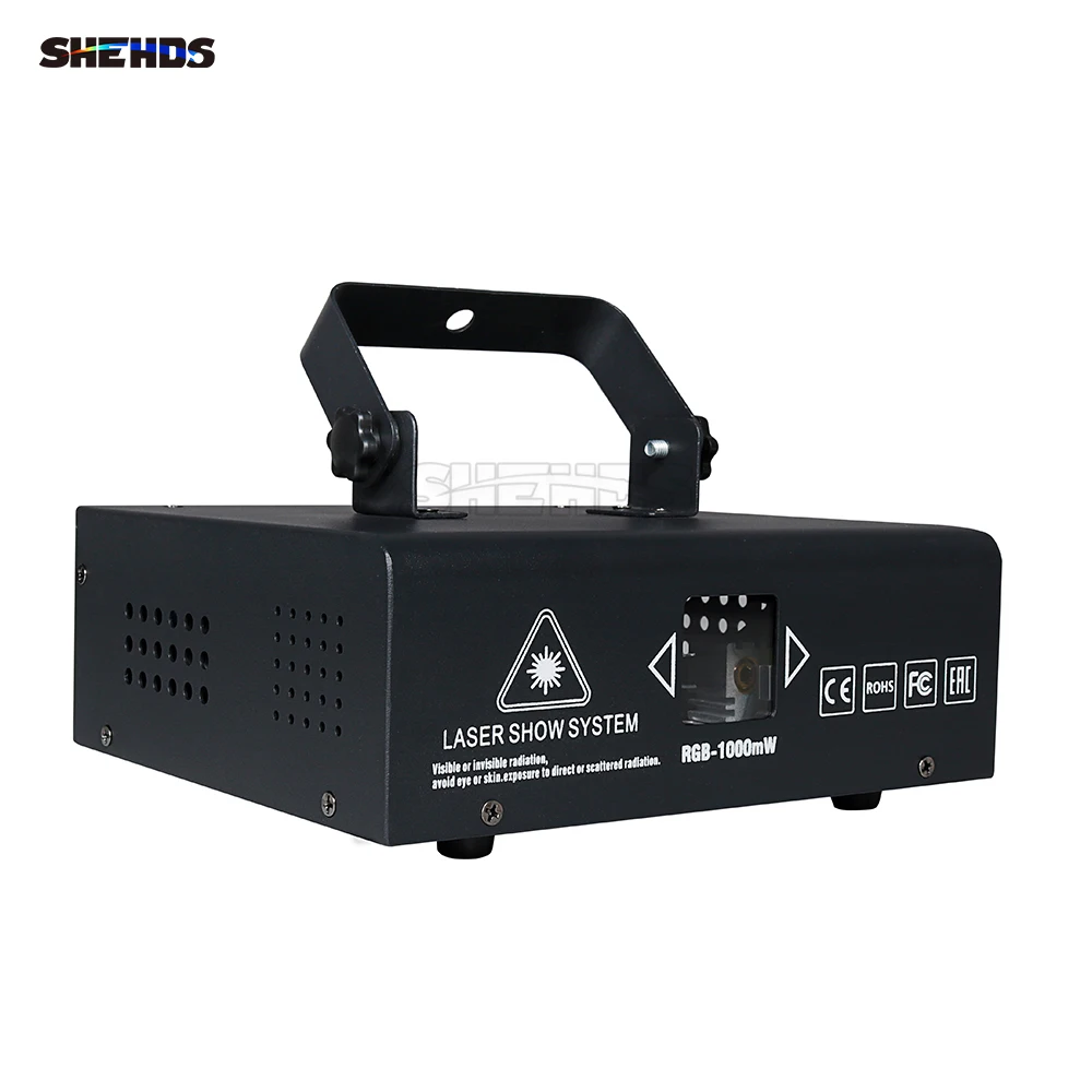 SHEHDS NEW 1000mW RGB Full Color Scan Light Multiple Effects DJ Disco Wedding Church Party Animation Scan Light