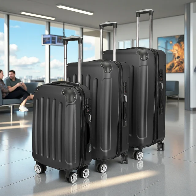 Ensemble de bagages Rosahqnda 3 pièces, ensemble de valises de voyage avec serrure TSA et roulettes pivotantes, ensemble de bagages de voyage en ABS rigide, chariots à roulettes 1