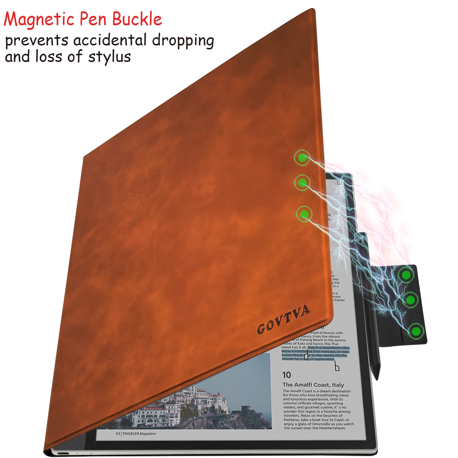 Magnetische Hülle für 13,3'' Onyx Boox Tab X C Color/Boox Note Max, ultradünne Standabdeckung mit magnetischer Stiftschnalle, automatische Schlaf-/Wachfunktion – Detail 8