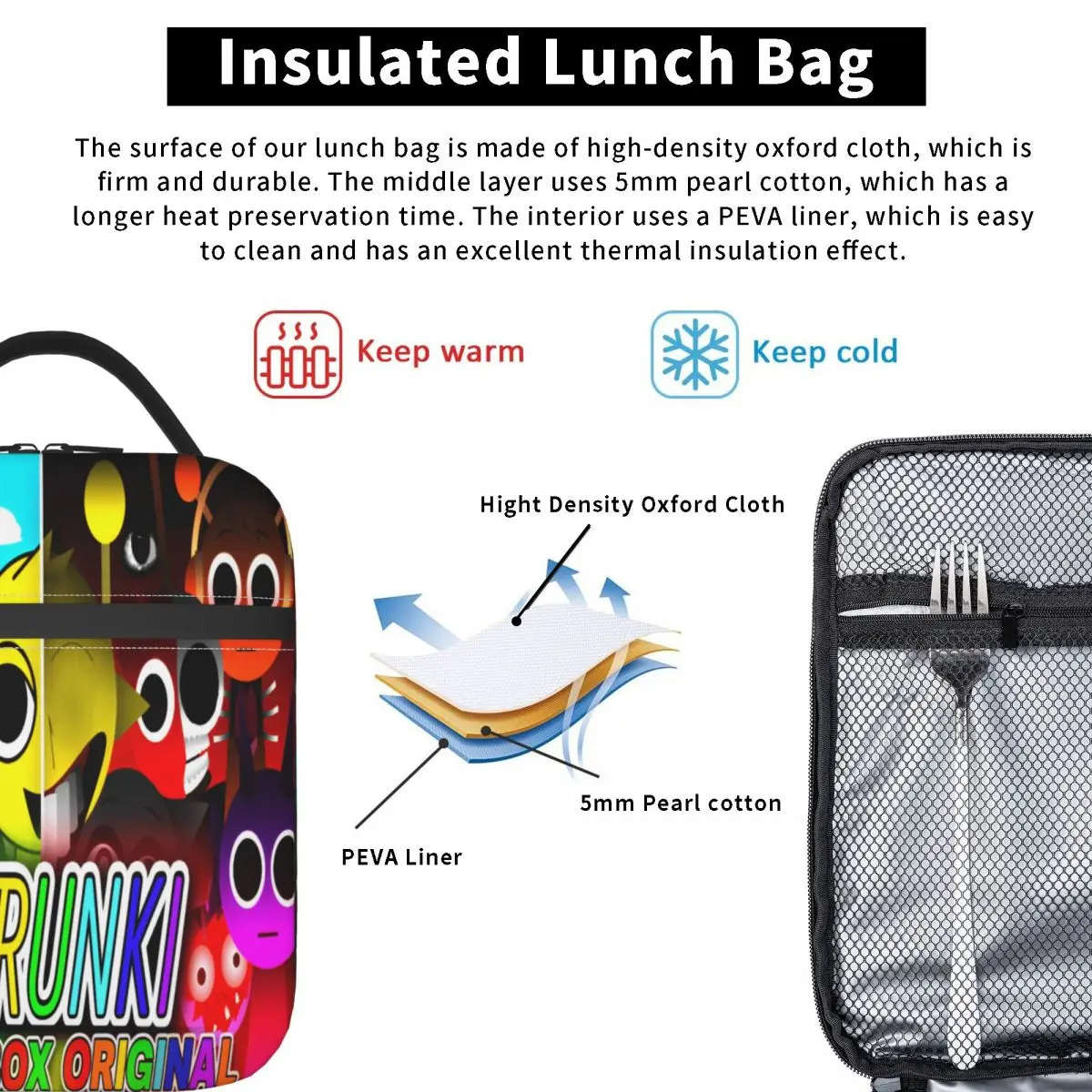 Lunch Boxes Sprunki Incredibox Sprunki Merch Storage Food Box Unique Design Cooler Thermal Lunch Box For School