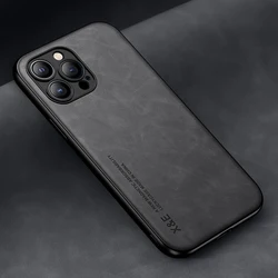 Premium Magnetic Leather Phone Case with MagSafe and Car Holder Compatibility for 16 Pro Max (DarkGray)