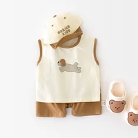 MILANCEL New Summer Baby Clothes Set 0-3T Cartoon Dogs Color Block Boys Vest +Shorts Infant Outfit 2PCS