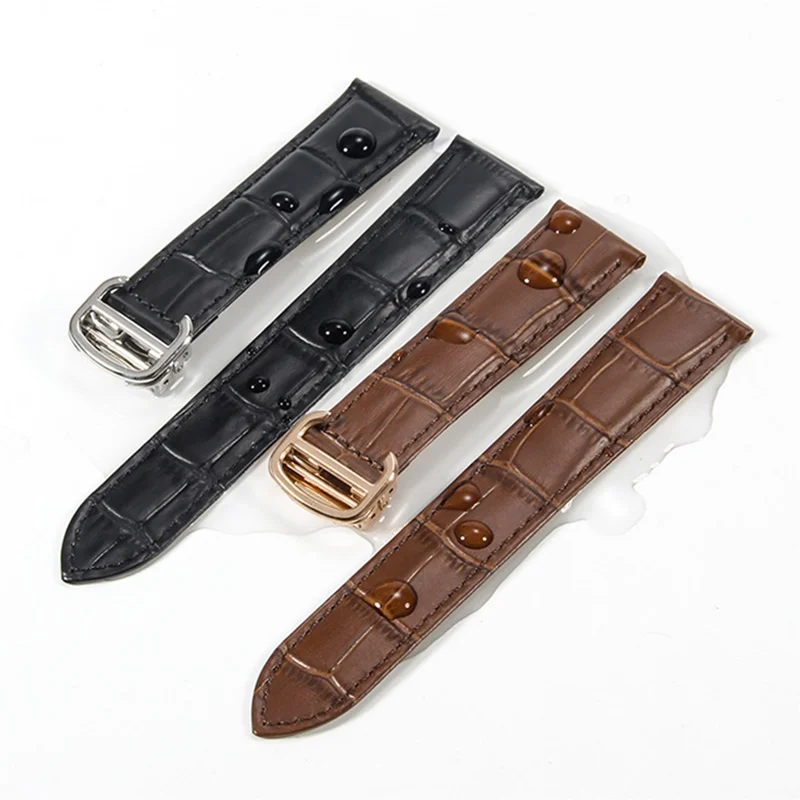 

16/17/18/20/22/23/25mm Genuine Leather Watch Strap for Cartier Tank London Solo Series Waterproof Sweat-Proof Watch Bracelect