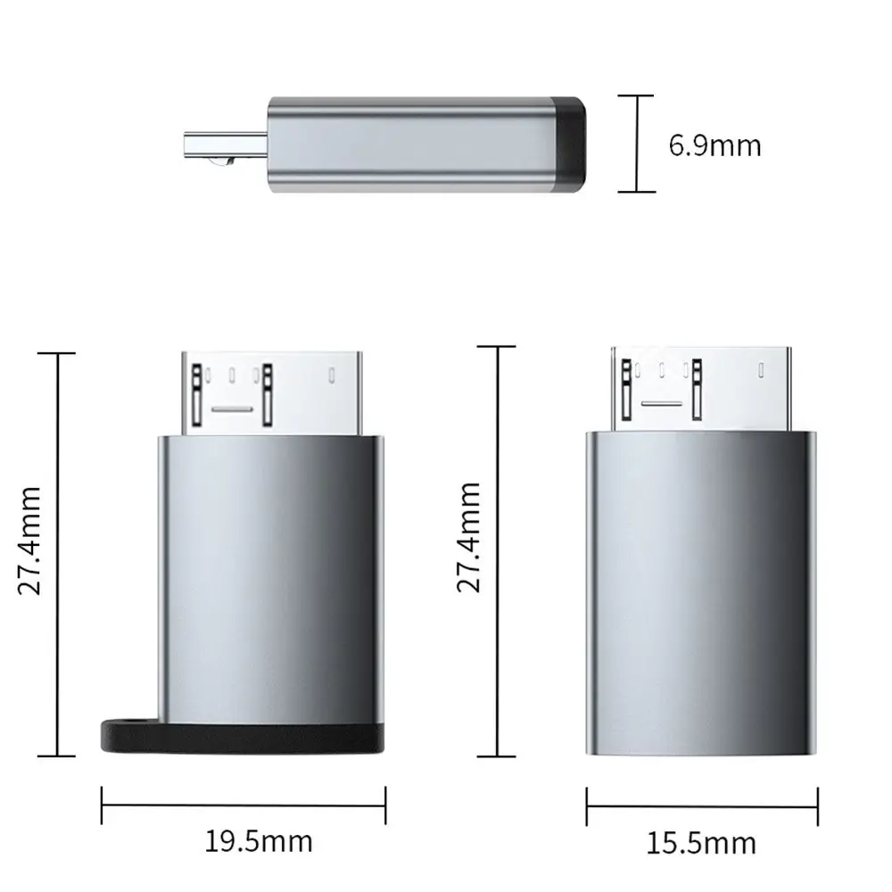폰 모바일 하드 디스크 HDD USB C to USB 3.0 마이크로 B 컨버터 타입-C OTG 어댑터 암-수 변환기 삼성 노트3 S5용