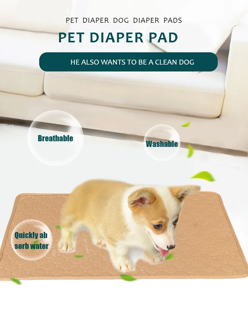 Waterproof Dog Floor Mats Pet Playpen Mat Washable Dog Pet Diaper Mat  Non-Slip Puppy Training Pad Reusable Pet Pee Pad - AliExpress