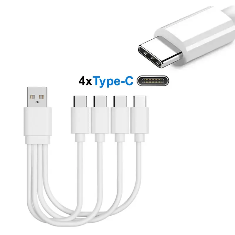 รูปสินค้า สายชาร์จ USB-C 4 in 1 ชาร์จได้หลายอุปกรณ์พร้อมกัน